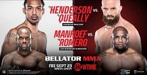 Bet on Bellator Dublin Henderson vs Qeally & Manhoef vs Romero | Bellator MMA Odds & Free Bets UK | September 23rd