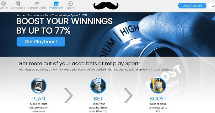 Mr.Play UK Betting Promotion Boost | Acca Bets Boost Mr.Play | Boxing Betting Bonuses