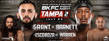 Bet on BKFC Tampa 2 Grant vs Barnett | BKFC Betting UK | BKFC Betting Sites | Bet on Bare Knuckle Boxing