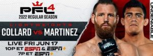 Bet on PFL 4 Collard vs Martinez | June 17th | PFL MMA Betting Sites | PFL Freebets & Odds