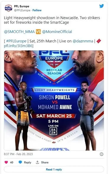 PFL Europe Betting UK | Bet on PFL Europe Inagural Event in Newcastle, England on March 25th.