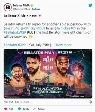 Bellator v Rizin 2 Betting UK July 29th 30th | Bellator MMA Betting | Rizin Betting Sites | AJ McKee vs Pitbull BellatorXRizin 2 Odds