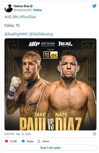 Bet on Nate Diaz vs Jake Paul Boxing Fight August 5th | Paul vs Diaz Odds Boxing Betting Sites